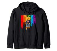 Exceed The Limit New York Teddy Bear- Colorful NYC Boroughs Sudadera con Capucha