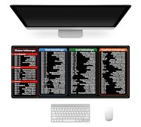 Excel Alfombrilla de ratón Alemán, ADDLIVE Excel Alfombrilla de escritorio Alemán, 60 x 30 x 0,3 cm, alfombrilla de ratón con accesos directos Excel en alemán y comandos de Excel, diseño de costuras