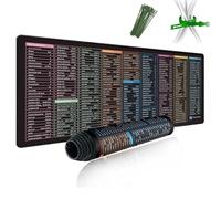 Excel Cheat Sheet Desk Mat, Anti-Slip and Splash-Proof Excel Shortcuts Mouse Mat, Mouse Pad Large for Home Ofice Desks Computer Keyboard, Effective Desktop Protection, Employee Gifts(R,400*800*3MM)