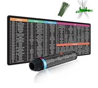 Excel Cheat Sheet Desk Mat, Anti-Slip and Splash-Proof Excel Shortcuts Mouse Mat, Mouse Pad Large for Home Ofice Desks Computer Keyboard, Effective Desktop Protection, Employee Gifts(K,400*800*3MM)