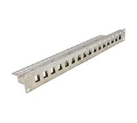 Excel descargado 16 puertos modular Keystone Jack Patch Panel Frame 1U Chrome