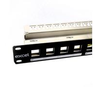 Excel Keystone Jack Mount 16 Port Patch Panel Metal Cable Management Bar 48.3 cm