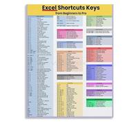Excel Shortcut Keys Productivity Poster Quick Reference Guide Canvas Wall-Art for Home Office Desk(Unframed,12x18inch(30x45cm))