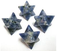 Excelente juego de cuatro sodalita Gemstone Merkaba estrellas cristal curación positiva energía reiki Feng Shui Hombres Mujeres Regalo metafísica protectora paz armonía Wicca de la salud riqueza