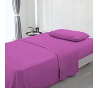 Excelente Meteorwi Home - Juego de Sábanas 3 Piezas para Cama 90 de 100% Poliéster Suave y Transpirable Incluye Sábana Encimera - Sábana Bajera Ajustable - 1 Funda de Almohada 45x70cm (Morado)