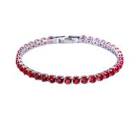 Excelente pulsera de tenis de circonita cúbica para mujeres y hombres, cadena de cobre con cristales de cristal, exquisita mano, as description, Plástico, como se muestra en la
