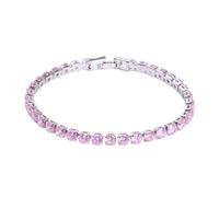 Excelente pulsera de tenis de circonita cúbica para mujeres y hombres, cadena de cobre con cristales de cristal, exquisita mano, as description, Plástico, como se muestra en la