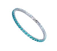 Excelente pulsera de tenis de circonita cúbica para mujeres y hombres, cadena de cobre con cristales de cristal, exquisita mano, as description, Plástico, como se muestra en la
