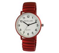 Excellanc Design - Reloj de pulsera analógico para mujer (mecanismo de cuarzo, elástico), color blanco y rojo, rojo
