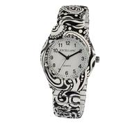 Excellanc Design - Reloj de pulsera para mujer, analógico, de metal, elástico, flexible, de cuarzo, color blanco y negro, Negro