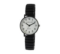 Excellanc Design - Reloj de pulsera para mujer, analógico, de metal, elástico, flexible, de cuarzo, color blanco y negro, Negro
