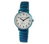 Excellanc Design - Reloj de pulsera para mujer, analógico, de metal, elástico, flexible, de cuarzo, color blanco y azul, azul