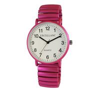 Excellanc Design - Reloj de pulsera para mujer, analógico, de metal, elástico, flexible, de cuarzo, color blanco y rosa, rosa