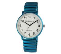 Excellanc Design - Reloj de pulsera para mujer, analógico, de metal, elástico, flexible, de cuarzo, color blanco y azul, azul