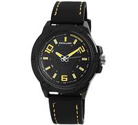 Excellanc llanc Reloj de Hombre Negro Amarillo analógica Metal Cuero Cuarzo Reloj de Pulsera