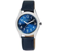 Excellanc Reloj de hombre de piel sintética con hebilla, manecillas luminosas, analógico, cuarzo, 2900227, azul, Correa