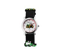 Excellanc Reloj de pulsera analógico para niños a partir de 3 años (tractor, dinosaurio, etc.), Negro/Tractor, Correa