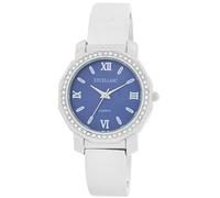 Excellanc Reloj de pulsera de cuarzo para mujer con números romanos, longitud de 15 cm, regalo para mujeres, plateado y azul, Pulsera