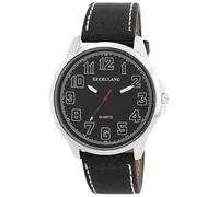 Excellanc Reloj de pulsera para hombre de piel sintética en color negro, en una longitud de 25,5 cm, diseño clásico para cualquier hombre