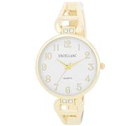 Excellanc Reloj de pulsera para mujer, pulsera de metal, números legibles, analógico, longitud de 15 cm, reloj de pulsera de cuarzo para mujer, dorado, Pulsera