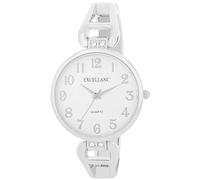 Excellanc Reloj de pulsera para mujer, pulsera de metal, números legibles, analógico, longitud de 15 cm, reloj de pulsera de cuarzo para mujer, plata, Pulsera