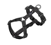 EXCELLENT ELITE SPANKER Arnés para Perros Chaleco de Nylon Reflectante Arnés Ajustable en Forma de L para Perros de Razas pequeñas, Medianas y Grandes.(BLK-S)