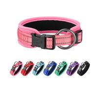 EXCELLENT ELITE SPANKER Classic PU Material Collar de Mascotas con Hebilla Ajustable para Pequeños Medianos Grandes Perros Paseos Entrenamiento Negro Rojo Azul(PIK-S)