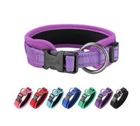 EXCELLENT ELITE SPANKER Classic PU Material Collar de Mascotas con Hebilla Ajustable para Pequeños Medianos Grandes Perros Paseos Entrenamiento Negro Rojo Azul(PUL-L)