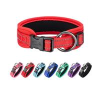 EXCELLENT ELITE SPANKER Classic PU Material Collar de Mascotas con Hebilla Ajustable para Pequeños Medianos Grandes Perros Paseos Entrenamiento Negro Rojo Azul(Red-S)
