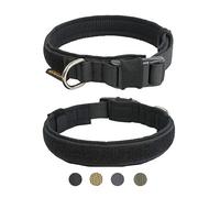 EXCELLENT ELITE SPANKER Collar de Perro de Nylon Ajustable de Alta Resistencia Militar para Perros pequeños medianos y Grandes Mascotas(BLK-M)