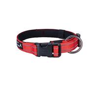 EXCELLENT ELITE SPANKER Collar Reflectante Clásico de Nylon Suave Acolchado Transpirable Ajustable con Hebilla de Liberación Rápida para Perros Pequeños Medianos Grandes Adiestramiento(M-Red)