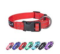 EXCELLENT ELITE SPANKER Collar Reflectante clásico de Nylon Transpirable Ajustable para Mascotas con Hebilla de liberación rápida para Cachorros niño niña Perros pequeños medianos Grandes(Red-XL)