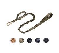 EXCELLENT ELITE SPANKER Correa Militar táctica para Perros Clips de Gancho de Aluminio espaciales Correa elástica para Perros Correa elástica de Cuerda Bungee con 2 Asas de Control(RGN)