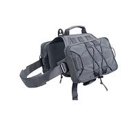 EXCELLENT ELITE SPANKER Mochila para Perro Hound Dog Saddle Bag para Viajes Camping Senderismo Perro Mediano y Grande con 2 Bolsillos Laterales de Gran Capacidad(GRY-M)