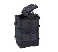 EXCELLENT ELITE SPANKER Tactical Molle Simple/Doble Bolsa magnética Abierta para M4 M14 M16 AR15 G36 Revista(Doble+Negro)
