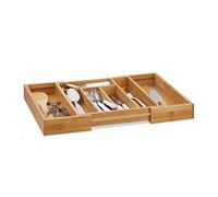 Excellent Houseware, Bandeja Cubiertos Bambu 28 cm x 35 cm x 5 cm, Extensible Hasta 45 cm x 33,5 cm x 5 cm
