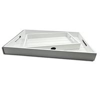 Excellent Houseware - Bandeja rectangular de madera para servir (2 unidades, 48 x 30 x 4,5 cm), color blanco