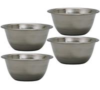Excellent Houseware - Juego de 4 Cuencos pequeños de Acero Inoxidable, Acero Inoxidable Metal, Gris, 10 cm