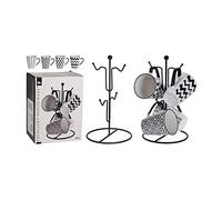 Excellent Houseware - Juego de 4 tazas con soporte metálico