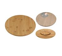 Excellent Houseware - k777806 Plato Giratorio, bambú, Holzfarbe, 35 x 35 x 3,5 cm