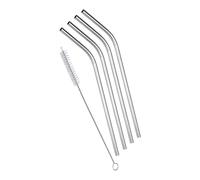 Excellent Houseware Pajitas de acero inoxidable, 4 unidades con cepillo de limpieza