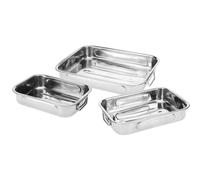 Excellent Houseware Set de bandejas para Alimentos a12402130 Acero Inoxidable 27 x 20 x 6 cm 31 x 23 x 6 cm 36 x 27 x 6 cm (3 Un