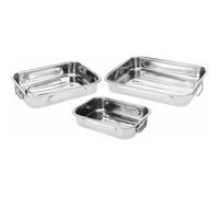 Excellent Houseware Set de bandejas para Alimentos a12402130 Acero Inoxidable 27 x 20 x 6 cm 31 x 23 x 6 cm 36 x 27 x 6 cm (3 Un