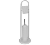 Excellent Houseware Soporte de cepillo de limpieza de inodoro de metal y juego de rollo de papel (blanco)