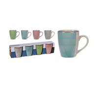 Excellent Houseware Tazas de café de cerámica 275 ml colores surtidos 4 uds