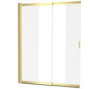 Excellent Liner mampara de bañera 110 cm dos piezas oro brillo/vidrio transparente KAEX.2940.1100.LP