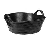 EXCELLENT Suministros Para El Caballo Foro De Alimentación De Goma 20 L | 20 litros, negro, diámetro interior de 48 cm, comedero resistente para establo y pasto, apto para piensos