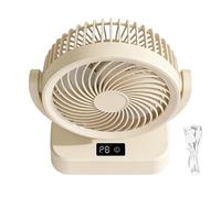 Excellent Table Fan, Rechargeable Desk Cooling, Digital Display Airflow Fan, 6 Speed Quiet Portable Device, for Home Bedroom Living Room Kitchen Office Dorm Apartment Camping Cooling Ventilation Use