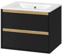 Excellent Tuto armario 60x45.7x50 cm suspendido, para lavabo negro-roble MLEX.0103.600.BKBL