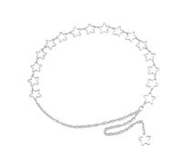 Excellent Waist Chain, Boho Star Body Jewelry, Metal Hollow Fashion Belt Chain, Cute Adjustable Waist Belt for Dresses Jeans Trousers, Concert Outfit Accessory for Party Country Birthday Festival